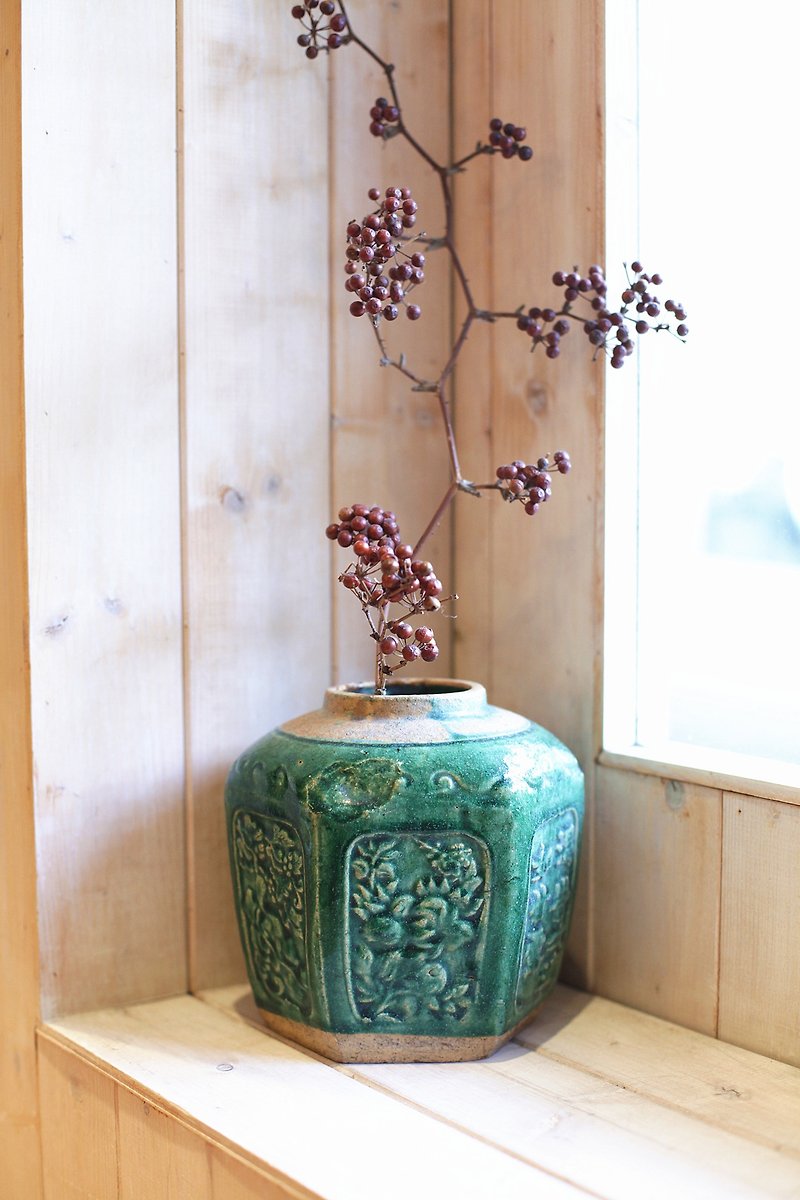 [フェチ]紅生姜オランダの祖母タンクの良い一日以前の古代ピース（大） - 調味料入れ - 陶器 グリーン