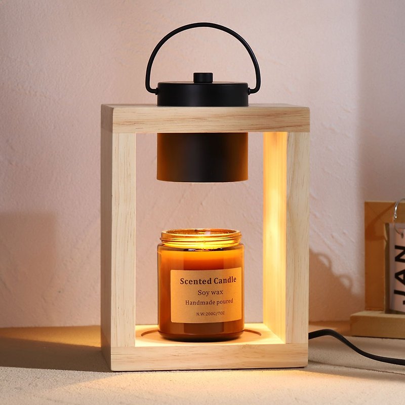 [Enjoy Warranty] Fragrance Melting Wax Lamp - Dimmable Classic Solid Wood Fragrance Lamp Can Be Used as a Night Light - Candles & Candle Holders - Wood 