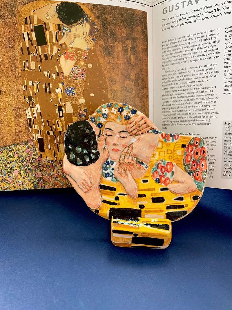 Gustav Klimt Desk accessories - 其他 - 陶 黃色