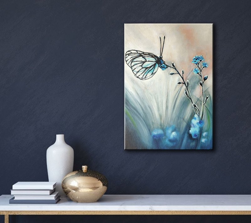 掛畫  蝴蝶 Butterfly Painting, Hanging Pictures, Handmade Painting 家居裝飾畫 裝飾畫 - 壁貼/牆壁裝飾 - 其他材質 多色