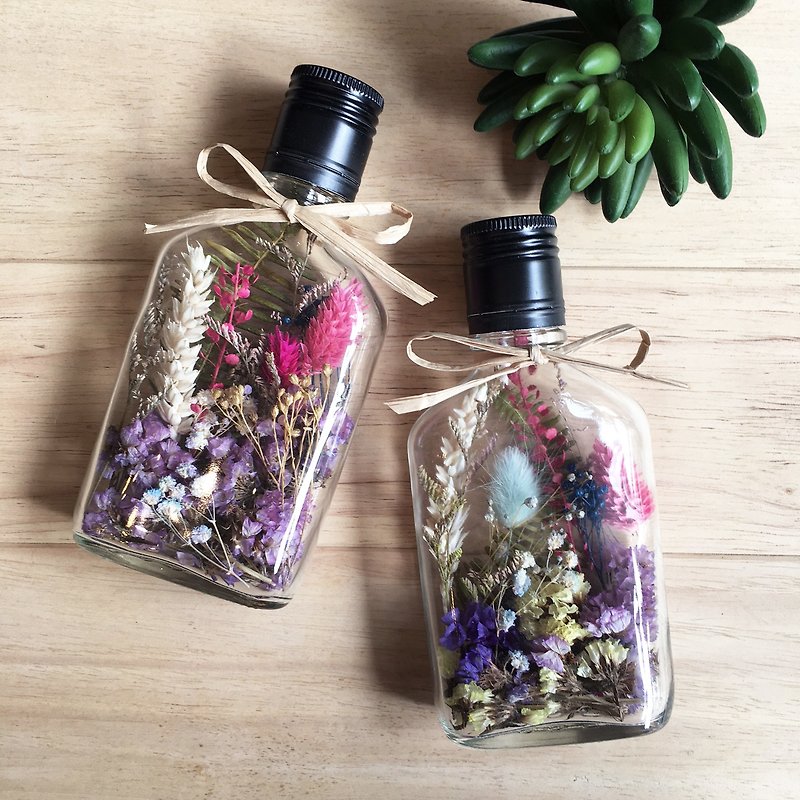 "Wannabe Goody Bag - bottle dried flowers 2 into the group" ~ Wen Qing graduation gift table decoration desk decoration immortalized flower gift room arrangement floral wedding wedding arrangement rabbit tail bouquet MIT gift custom wedding small - Plants - Plants & Flowers Multicolor