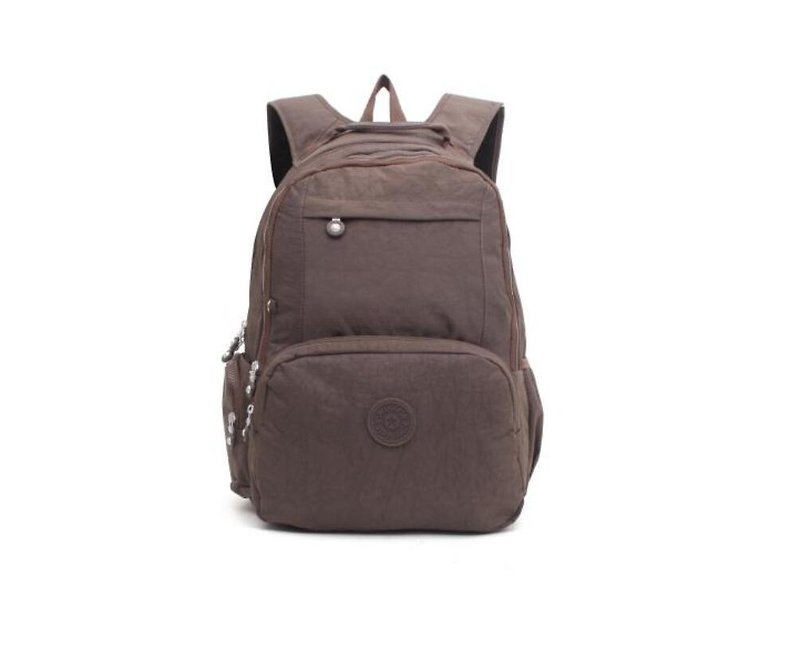 Waterproof nylon backpack female 2018 new travel bag student bag casual backpack - brown - กระเป๋าเป้สะพายหลัง - วัสดุกันนำ้ สีนำ้ตาล
