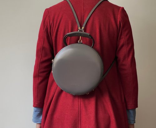 zemoneni Zemoneni 手作 滿月後背包 手拎包 圓形可拆式背包