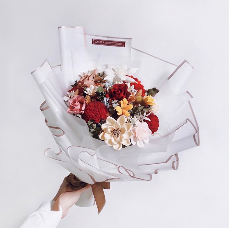 \Classic large bouquet/everlasting bouquet-dry bouquet-proposal bouquet - ช่อดอกไม้แห้ง - พืช/ดอกไม้ ขาว
