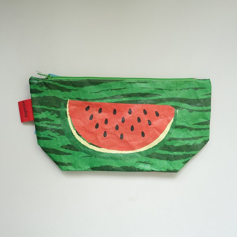 Germany Paprcuts.de Waterproof Cosmetic Bag (Watermelon) - กระเป๋าเครื่องสำอาง - วัสดุกันนำ้ สีเขียว