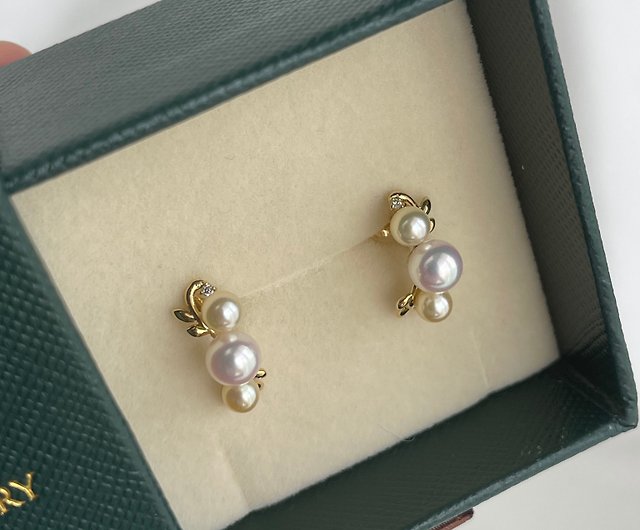 日本直送 日本産真珠 日本製 アコヤパールピアス日本產珍珠 珍珠耳釘