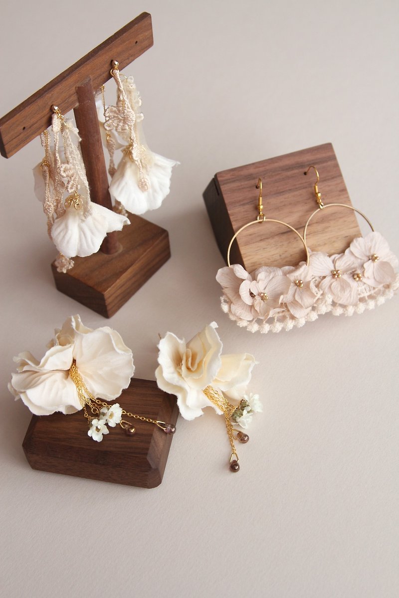Floral Earrings , Flower Earrings , Artificial Flower Earrings ,Jewellery       - Earrings & Clip-ons - Silk Khaki