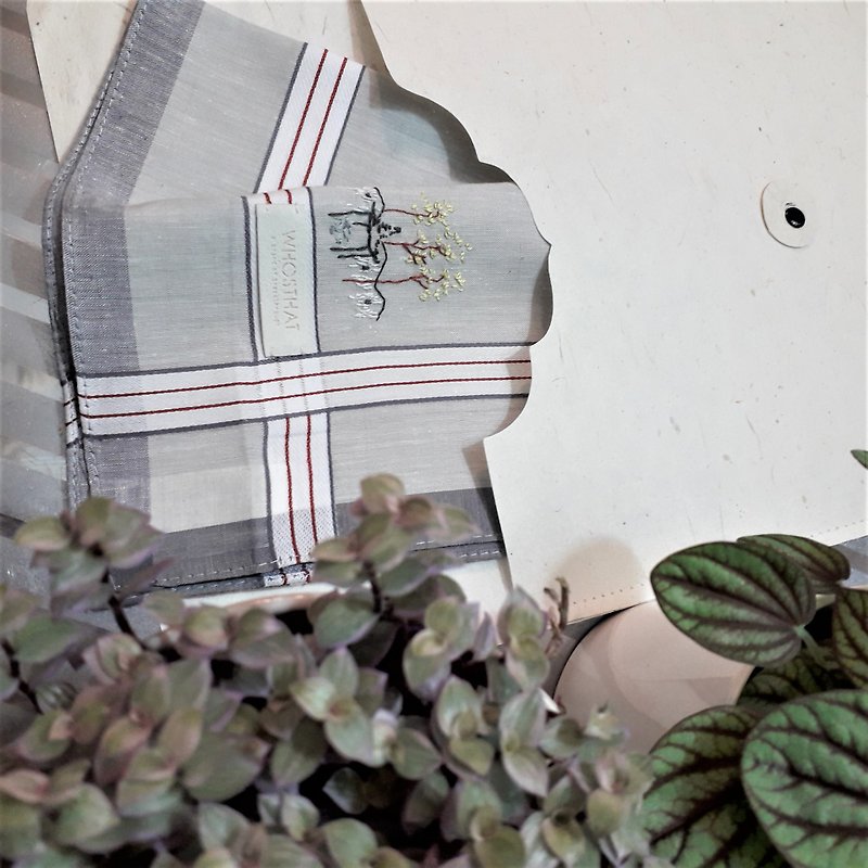 手刺繍の綿のハンカチ-中国の中庭 - ハンカチ - コットン・麻 多色