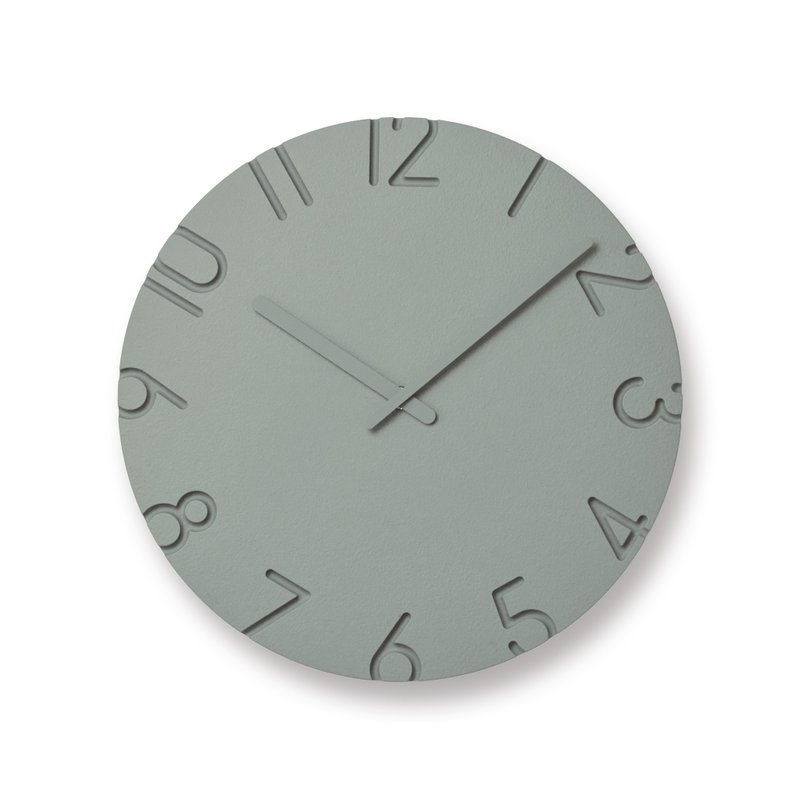 Lemnos Carved Color L Clock - Gray - Clocks - Wood Gray