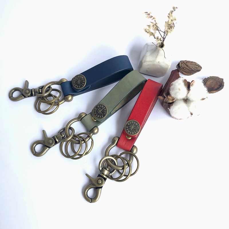 [FeatherLeather] horseshoe shape TPS key ring / Bronze color clasp - Keychains - Genuine Leather 