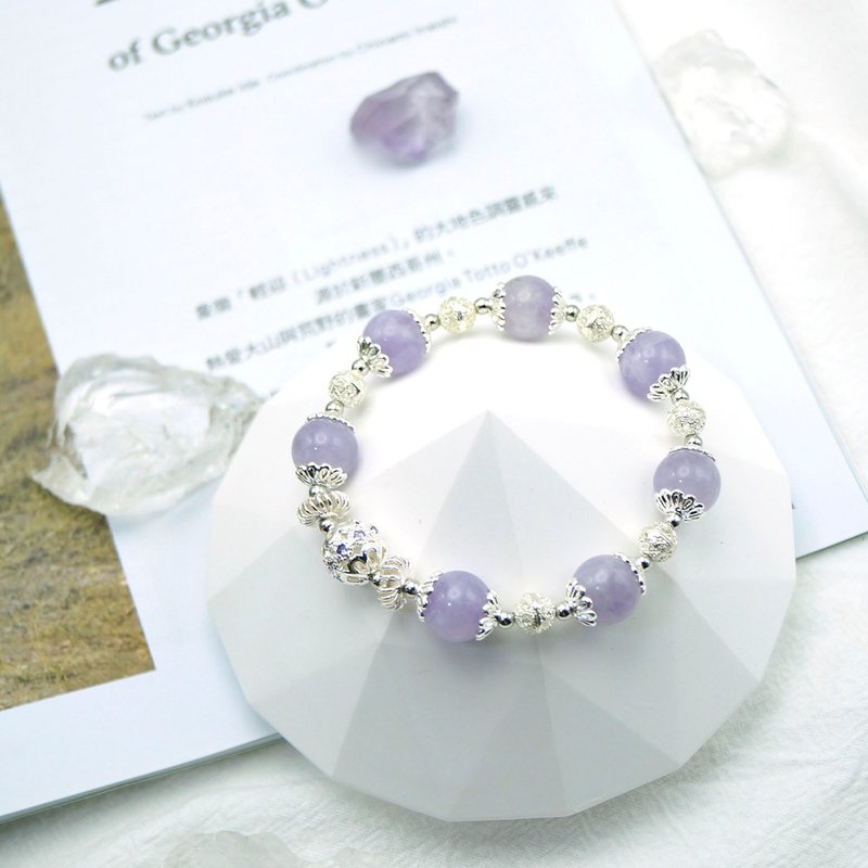 Lavender amethyst bracelet | Increase popularity | Customized natural crystal bracelet - สร้อยข้อมือ - คริสตัล สีม่วง