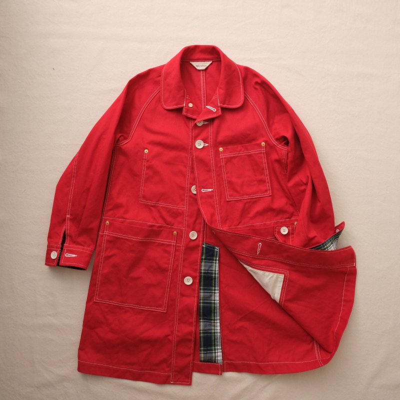 Red work coat - เสื้อสูท/เสื้อคลุมยาว - ผ้าฝ้าย/ผ้าลินิน สีแดง