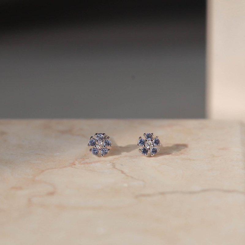 Beautiful Flowers Sterling Silver Earrings - Bellflower Blue Purple | Light Jewelry Collection | Changeable Clip. temperament - Earrings & Clip-ons - Sterling Silver 