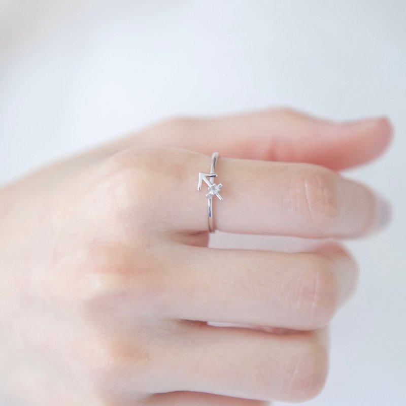 Sagittarius 925 Sterling Silver Natural Stone Constellation Ring Adjustable Ring - แหวนทั่วไป - เครื่องเพชรพลอย สีเงิน