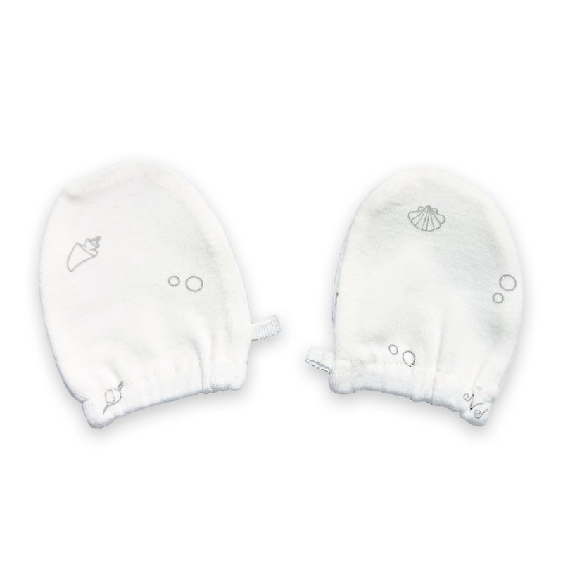 [Deux Filles Organic Cotton] Gray Shell Baby Gloves - อื่นๆ - ผ้าฝ้าย/ผ้าลินิน สีเทา