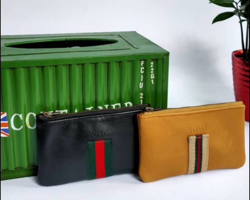 【YOYO文創】真皮拉鍊零錢包 - 零錢包/小錢包 - 真皮 黑色
