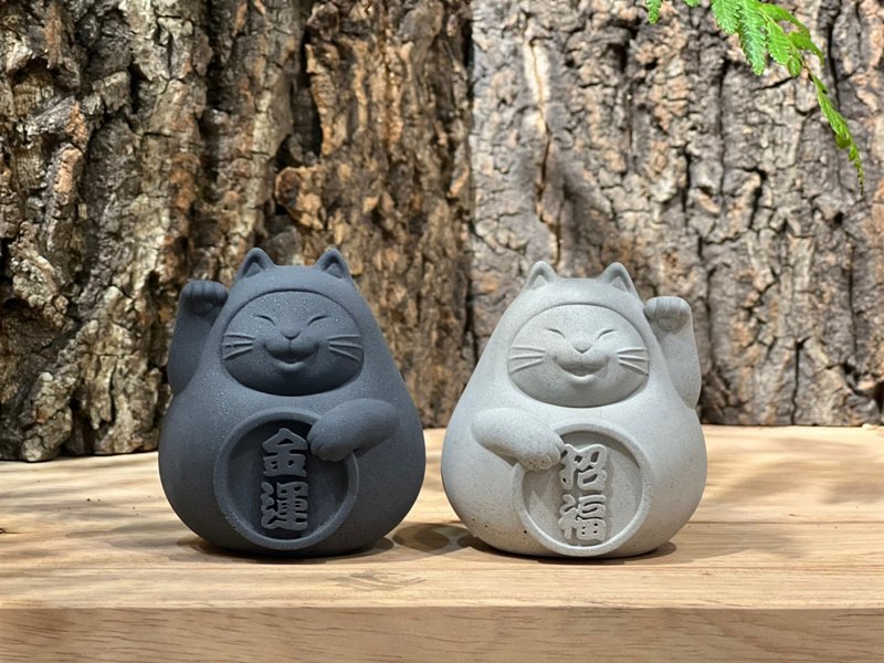 我胖我驕傲 胖胖招財招福貓(大) - 擺飾/家飾品 - 水泥 灰色