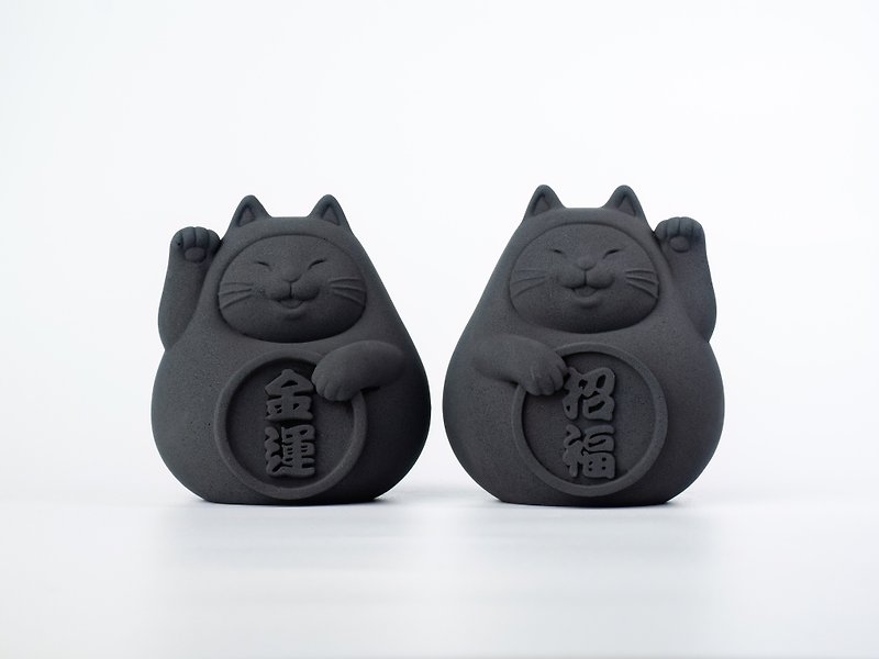 I'm fat, I'm proud, fat, lucky cat - Items for Display - Cement Gray