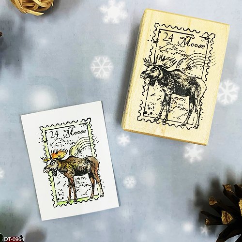 貝登堡K-KINGDOM 楓木印章-麋鹿郵票 DT-0964
