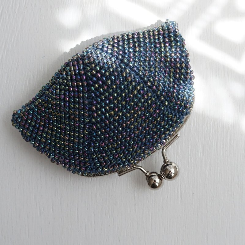 Ba-ba handmade Beads crochet pouch No.1944 - 錢包/皮夾/長短夾 - 其他材質 灰色