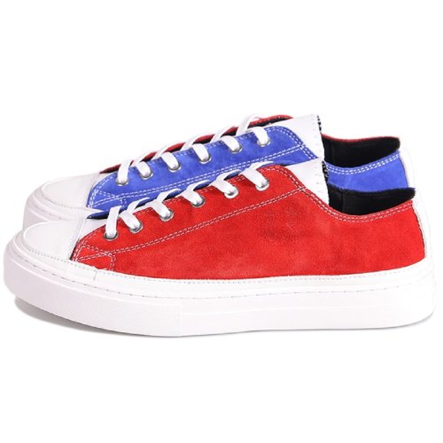 BLESS SHOE 手工製作 夏季低幫 真皮 三拼色 低幫休閒鞋