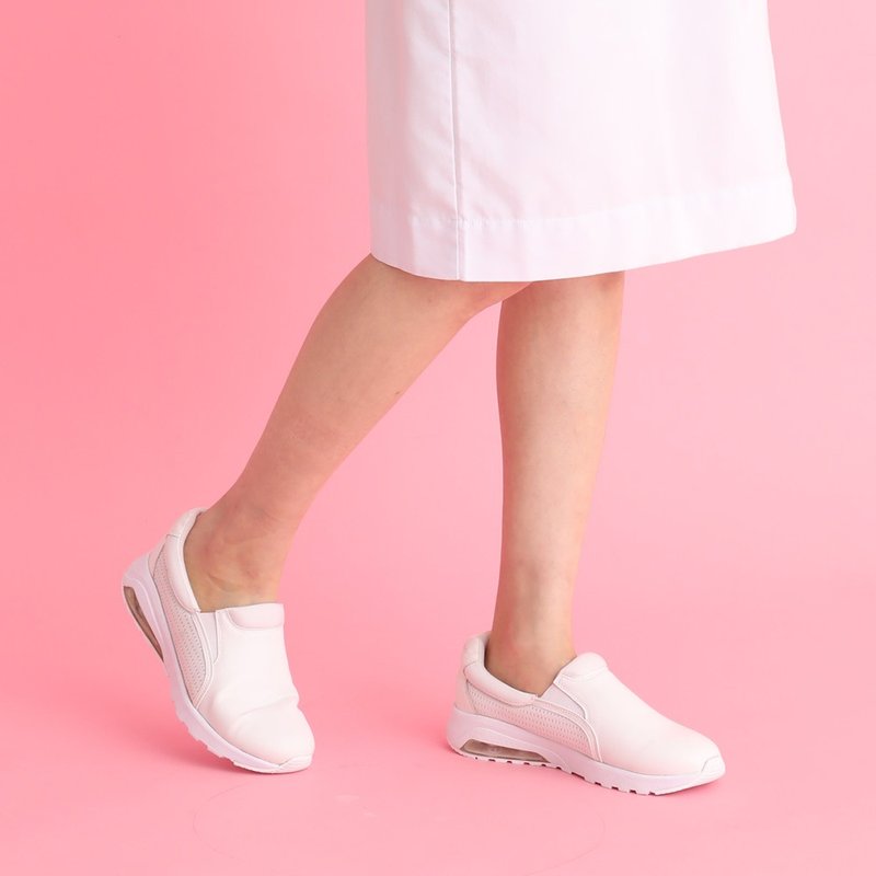 久站OK!AIR減壓氣墊護理師機能工作鞋WORK SHOES - 女皮鞋 - 人造皮革 白色