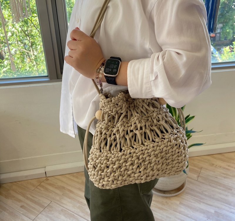 Macrame 法式編織-鬆弛感束口包 2日體驗課程 (可使用文化幣) - 編織/羊毛氈/縫紉 - 棉．麻 