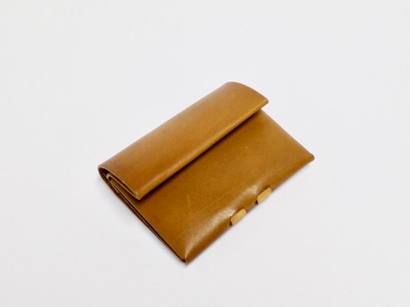 Compact coin case camel/Italian calf/assembly - Wallets - Genuine Leather Brown