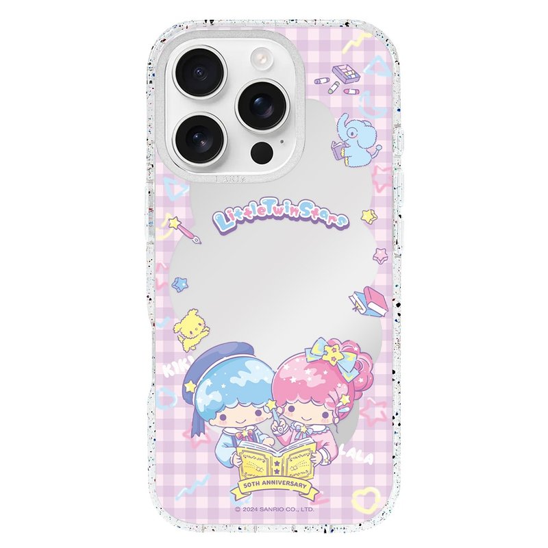 雙星仙子50週年－KIKI&LALA童話漫遊 iPhone 鏡面磁吸殼 透彩框 - 手機殼/手機套 - 環保材質 銀色