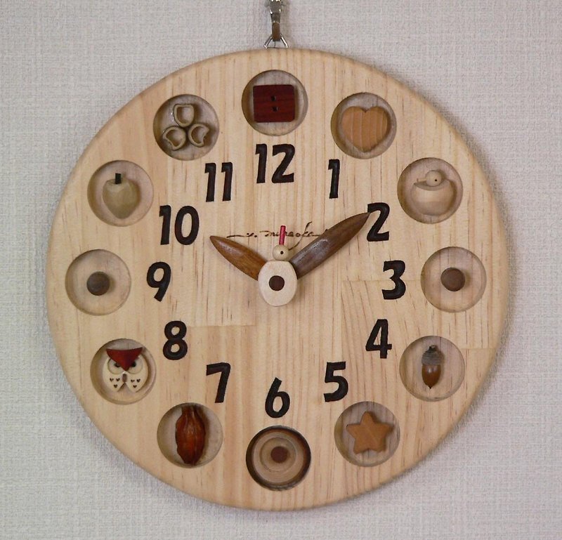 　木の実　25ｃｍ丸 - 時鐘/鬧鐘 - 木頭 