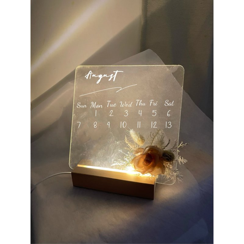 Note board night light message board immortal flower gift birthday gift graduation gift Tanabata Valentine's Day gift - ของวางตกแต่ง - พืช/ดอกไม้ สีกากี