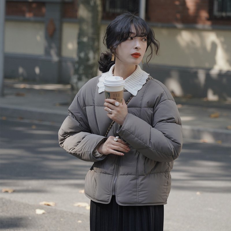 短款蓬松面包羽絨服|外套|兩色|秋冬款|Sora-849 - 女大衣/外套 - 其他人造纖維 多色