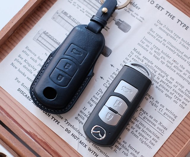 MAZDA Key Ring Etched and infilled On Leather