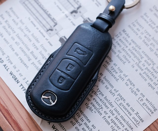 Handmade Leather mazda key Case.Car Keychain.Car Key Cover Holder