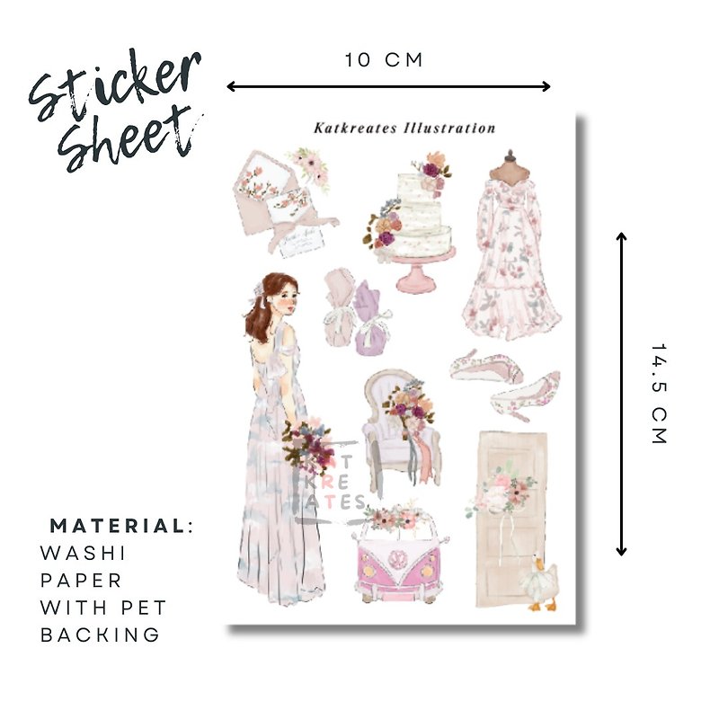 Bridesmaid Sticker Sheet - สติกเกอร์ - วัสดุอื่นๆ 