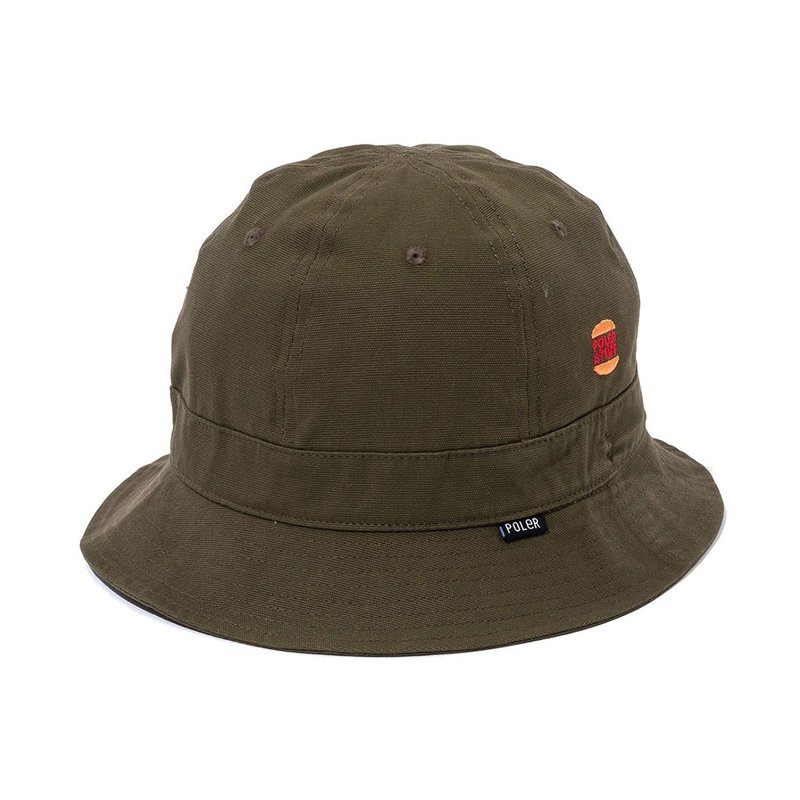 日本限定 POLER DUCK CANVAS BELL HAT 防潑耐磨漁夫帽 橄欖綠 - 帽子 - 其他材質 綠色