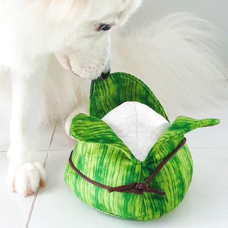 Furball Rice Dumpling Squeakie Chew Toy (Premium) - 貓/狗玩具 - 棉．麻 綠色