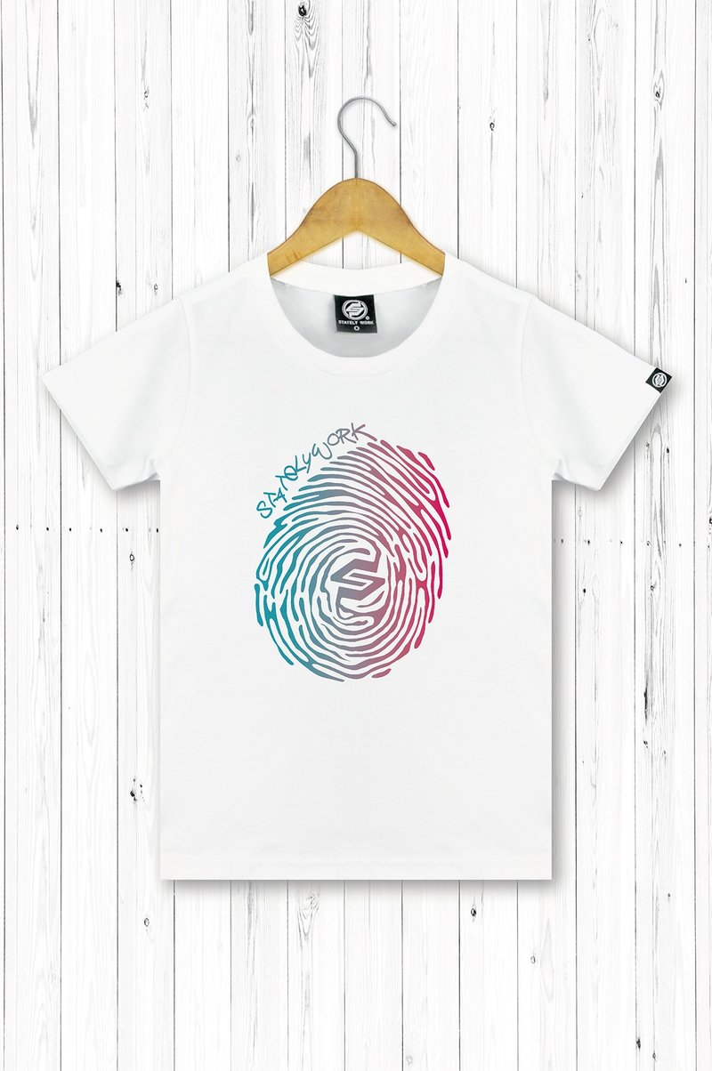 STATELYWORK無限指紋T 女短T恤 黑白二色 - 女 T 恤 - 棉．麻 