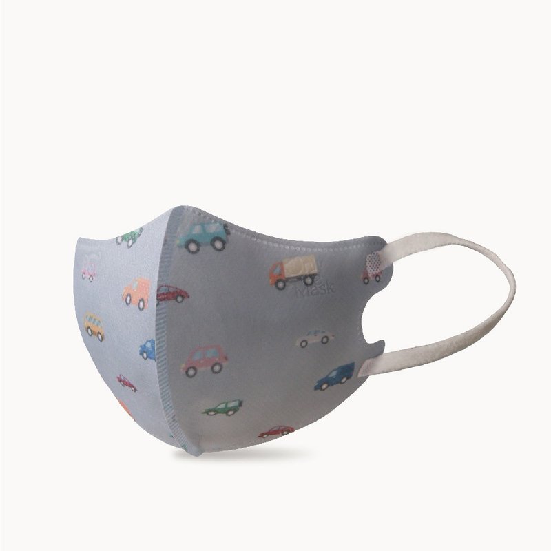 一心婦幼|一心一罩 兒童3D醫用口罩-幼幼 車車妙世界(12入/袋) - 口罩/口罩收納套 - 聚酯纖維 藍色