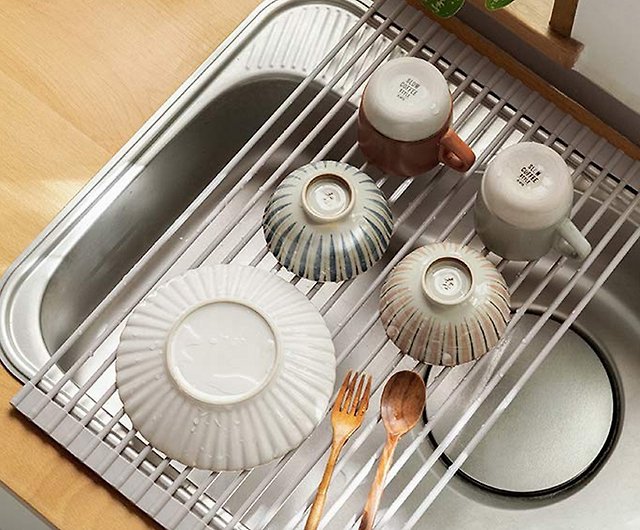 Roll up Silicone Stainless Steel Dish Drying Rack -  Norway