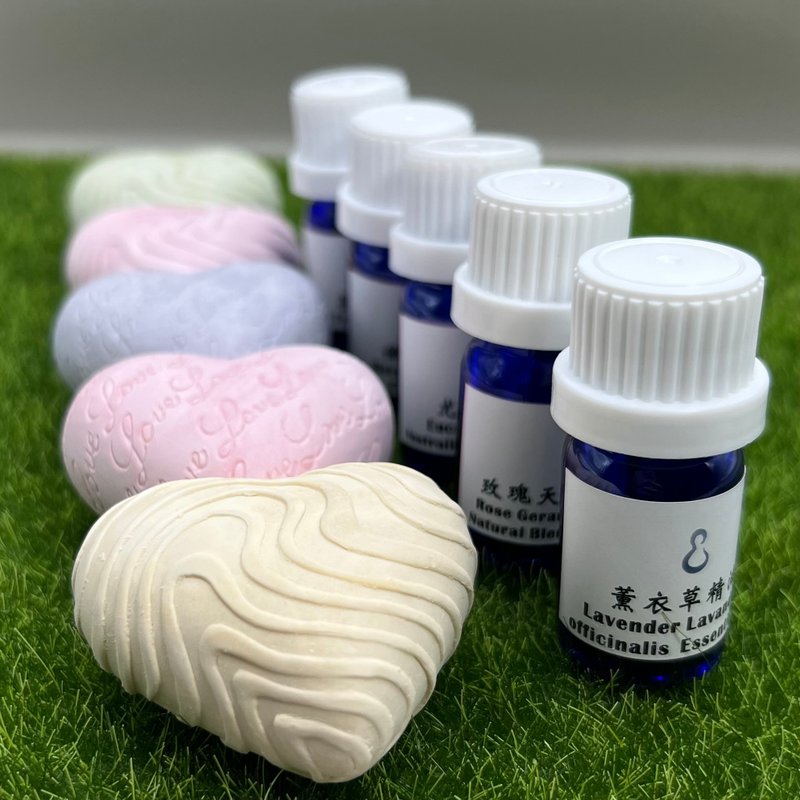 5 Essential Oil combo with 5 colors aroma stones - น้ำหอม - ปูน สีใส