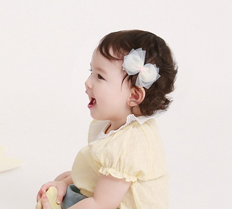 Happy Prince Elizen bow baby girl hairpin Korean system (light goose yellow) - Bibs - Polyester Yellow
