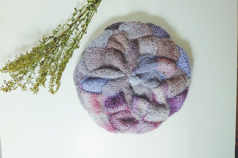 The Design araignee*Handmade caps - knit beret*- knit mohair - Luo Lanshan dancer / - Hats & Caps - Wool Pink