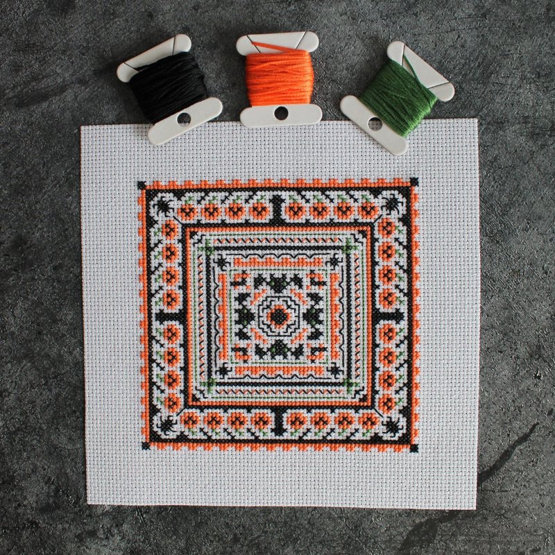 Cross stitch pattern Halloween, PDF cross stitch pattern Geometry - Logo 設計/圖案設計 - 其他材質 