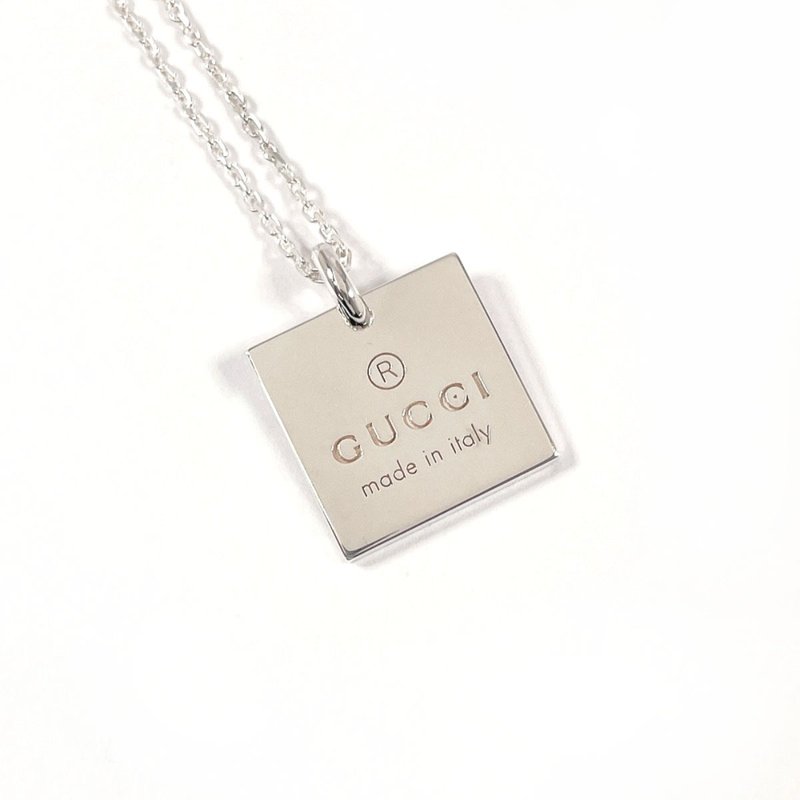 【日本直送 中古美品】グッチ GUCCI ネックレス スクエア プレート シルバー925 ジュエリー アクセサリー - 項鍊 - 純銀 銀色