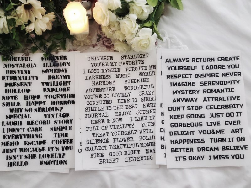 English lettering2 sticker typing stamping gothic sticker - PET (philip's store) - สติกเกอร์ - กระดาษ สีดำ