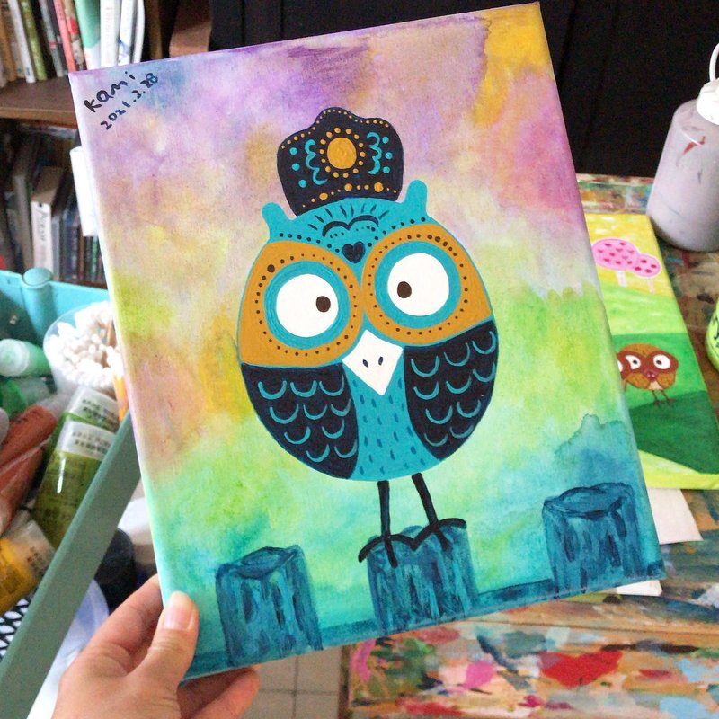 原畫  ∣  紫色夢境貓頭鷹 - 相框/畫框 - 其他材質 多色