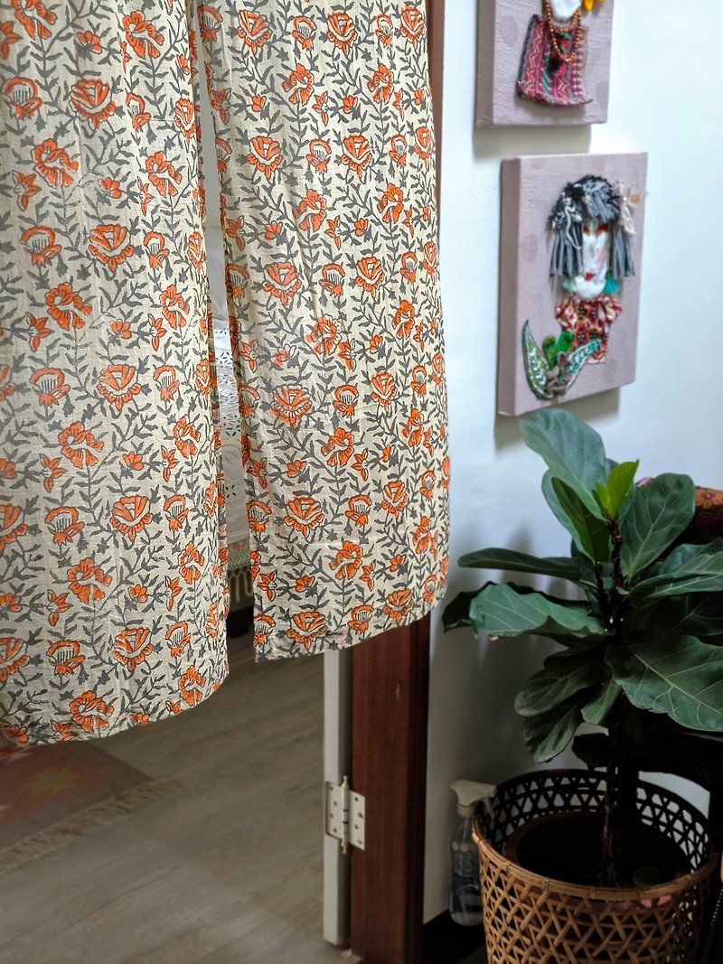 Wooden door curtain│Marigold│ - Doorway Curtains & Door Signs - Cotton & Hemp 