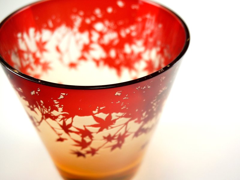 紅葉グラス【猩々】 - 急須・ティーカップ - ガラス レッド