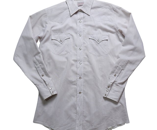 70s H BAR C White Plaid Western Shirt Western Shirt - Shop